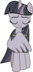 Size: 1789x3930 | Tagged: safe, artist:frownfactory, artist:wardex101, edit, imported from derpibooru, twilight sparkle, alicorn, pony, shadow play, .svg available, discorded, discorded twilight, eyes closed, female, horn, mare, sad, simple background, solo, starswirl's book, transparent background, twilight sparkle (alicorn), twilight tragedy, vector, wing hands, wings