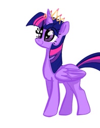 Size: 401x512 | Tagged: safe, artist:petaltwinkle, imported from derpibooru, twilight sparkle, alicorn, pony, eye clipping through hair, female, folded wings, horn, mare, simple background, solo, twilight sparkle (alicorn), white background, wings