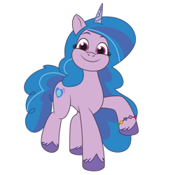 Size: 3000x3000 | Tagged: safe, artist:tokkii, imported from derpibooru, izzy moonbow, pony, unicorn, bracelet, female, friendship bracelet, g5, jewelry, looking at you, mare, my little pony: tell your tale, png, simple background, smiling, solo, transparent background, vector