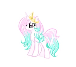 Size: 1102x979 | Tagged: safe, artist:petaltwinkle, imported from derpibooru, princess celestia, alicorn, pony, eye clipping through hair, female, horn, jewelry, regalia, simple background, solo, white background, wingless, young celestia, younger