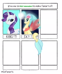 Size: 1714x2048 | Tagged: safe, artist:petaltwinkle, imported from derpibooru, princess skystar, rarity, pony, seapony (g4), unicorn, six fanarts, my little pony: the movie, duo, duo female, female, horn, mare