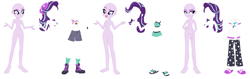 Size: 1852x588 | Tagged: safe, artist:cookiechans2, artist:selenaede, artist:thefandomizer316, imported from derpibooru, starlight glimmer, human, equestria girls, legend of everfree, base, bikini, boots, camp everfree logo, camp everfree outfits, camping outfit, clothes, hand on hip, hat, high heel boots, high heels, open mouth, pajamas, sandals, shoes, simple background, slippers, smiling, socks, swimsuit, white background