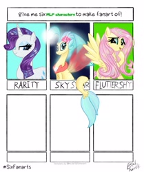 Size: 1714x2048 | Tagged: safe, artist:petaltwinkle, imported from derpibooru, fluttershy, princess skystar, rarity, pegasus, pony, seapony (g4), unicorn, six fanarts, my little pony: the movie, female, horn, mare, spread wings, trio, trio female, wings