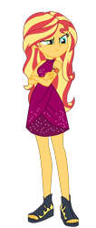 Size: 1500x3534 | Tagged: safe, artist:gmaplay, imported from derpibooru, sunset shimmer, human, equestria girls, equestria girls series, spring breakdown, spoiler:eqg series (season 2), clothes, dress, geode of empathy, magical geodes, open toe shoes, simple background, solo, transparent background