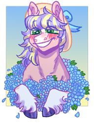 Size: 1450x1900 | Tagged: safe, artist:cactiflowers, imported from derpibooru, oc, oc only, earth pony, pony, female, flower, mare, simple background, solo, transparent background, unshorn fetlocks