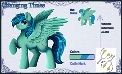 Size: 4152x2529 | Tagged: safe, artist:pridark, imported from derpibooru, oc, oc only, oc:changing times, pegasus, pony, reference sheet, solo