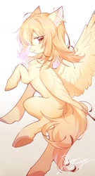 Size: 1080x2001 | Tagged: safe, artist:dreamsugar, imported from derpibooru, oc, oc only, oc:dreamsugar, pegasus, looking at you, pegasus oc, simple background, solo