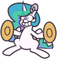 Size: 537x558 | Tagged: safe, artist:threetwotwo32232, imported from derpibooru, princess celestia, alicorn, pony, animated, cymbals, gif, horn, simple background, simpsons did it, solo, the simpsons, the simpsons movie, transparent background, wings