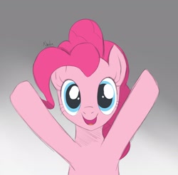 Size: 2108x2075 | Tagged: safe, artist:nnaly, imported from derpibooru, pinkie pie, earth pony, pony, high res, incoming hug, looking at you, sketch, solo