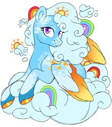Size: 1024x1163 | Tagged: safe, artist:ninjagobrony287, imported from derpibooru, oc, oc only, oc:cloudy colors, pegasus, pony, cloud, coat markings, colored wings, female, gradient wings, lying down, lying on a cloud, magical lesbian spawn, mare, offspring, on a cloud, parent:princess celestia, parent:rainbow dash, parents:dashlestia, pegasus oc, simple background, smiling, solo, transparent background, wings