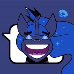 Size: 4096x4096 | Tagged: safe, artist:poxy_boxy, imported from derpibooru, princess luna, alicorn, pony, bust, clash royale, eyes closed, female, mare, open mouth, open smile, smiling, solo