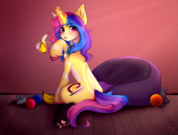 Size: 2499x1902 | Tagged: safe, artist:kutoshi, imported from derpibooru, oc, oc only, pony, unicorn, female, mare, solo, toy