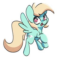 Size: 2000x2000 | Tagged: safe, artist:kindakismet, imported from derpibooru, oc, oc only, pegasus, pony, happy, open mouth, open smile, simple background, smiling, solo, spread wings, white background, wings