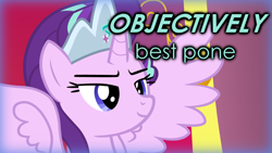 Size: 1920x1080 | Tagged: safe, artist:mrvector, imported from derpibooru, starlight glimmer, alicorn, pony, 16:9, alicornified, best pony, crown, jewelry, large wings, link in description, princess starlight glimmer, race swap, regalia, smug, smuglight glimmer, solo, spread wings, starlicorn, text, throne, throne room, thumbnail, vector, wings, youtube link, youtube link in the description