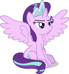 Size: 4210x4502 | Tagged: safe, artist:mrvector, derpibooru exclusive, imported from derpibooru, starlight glimmer, alicorn, pony, absurd resolution, alicornified, crown, jewelry, link in description, princess starlight glimmer, race swap, regalia, simple background, sitting, smiling, smug, smuglight glimmer, solo, spread wings, starlicorn, transparent background, vector, wings, youtube link, youtube link in the description