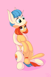 Size: 4000x6000 | Tagged: safe, artist:stravy_vox, imported from derpibooru, oc, oc only, pony, unicorn, absurd resolution, cuddling, female, glasses, male, mare, simple background, spooning, stallion, straight