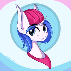 Size: 5000x5000 | Tagged: safe, artist:stravy_vox, imported from derpibooru, oc, oc only, pony, unicorn, absurd resolution, beanie, bust, hat, horn, solo, unicorn oc
