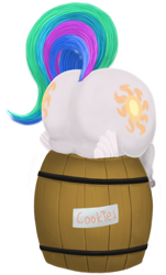 Size: 904x1500 | Tagged: safe, artist:soobel, imported from derpibooru, princess celestia, alicorn, pony, atg 2022, barrel, butt, chubbylestia, fat, female, mare, newbie artist training grounds, obese, plot, simple background, solo, transparent background