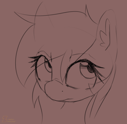 Size: 660x648 | Tagged: safe, artist:zebra, bust, female, mare, sketch, solo