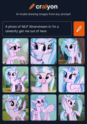 Size: 1162x1648 | Tagged: safe, imported from derpibooru, silverstream, classical hippogriff, hippogriff, ai content, ai generated, generator:craiyon, i'm a celebrity get me out of here