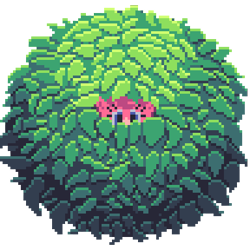 Size: 384x384 | Tagged: safe, artist:errorstream, imported from derpibooru, pinkie pie, earth pony, atg 2022, bush, hiding, hiding in bushes, newbie artist training grounds, pixel art, simple background, solo, transparent background