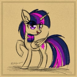 Size: 689x689 | Tagged: safe, artist:marya-potter, imported from derpibooru, part of a set, twilight sparkle, alicorn, pony, female, sketch, solo, twilight sparkle (alicorn)