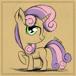 Size: 689x689 | Tagged: safe, artist:marya-potter, imported from derpibooru, part of a set, sweetie belle, pony, unicorn, female, filly, foal, sketch, solo