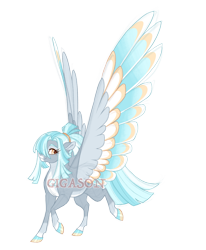 Size: 3300x4000 | Tagged: safe, artist:gigason, imported from derpibooru, oc, oc:dana divine, pegasus, pony, colored wings, female, mare, multicolored wings, obtrusive watermark, offspring, parent:somnambula, parent:thunderlane, simple background, solo, transparent background, watermark, wings