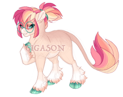 Size: 2900x2300 | Tagged: safe, artist:gigason, imported from derpibooru, oc, oc:sunset rosebud, earth pony, pony, female, glasses, mare, obtrusive watermark, offspring, parent:roseluck, parent:sunburst, simple background, solo, transparent background, watermark