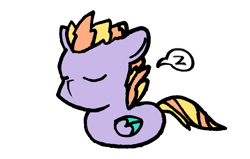 Size: 2104x1340 | Tagged: safe, artist:rainbowwing, imported from derpibooru, oc, oc only, oc:tropico cyclo, pegasus, pony, :<, folded wings, lying, lying down, male, onomatopoeia, pegasus oc, ponyloaf, prone, simple background, sleeping, snoring, solo, sound effects, white background, wings, zzz