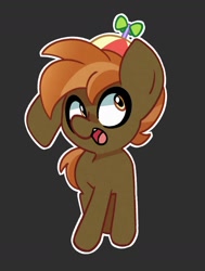 Size: 1230x1625 | Tagged: safe, artist:kindakismet, imported from derpibooru, button mash, earth pony, pony, black background, colt, doodle, floppy ears, foal, hat, male, one ear down, open mouth, outline, propeller hat, simple background, solo