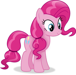 Size: 4186x4127 | Tagged: safe, artist:anime-equestria, imported from derpibooru, pinkie pie, earth pony, pony, absurd resolution, alternate hairstyle, female, mare, simple background, smiling, solo, transparent background, vector