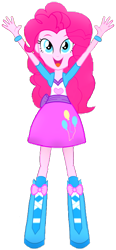 Size: 398x856 | Tagged: safe, artist:rupahrusyaidi, edit, edited screencap, imported from derpibooru, screencap, pinkie pie, human, equestria girls, background removed, front view, simple background, solo, transparent background