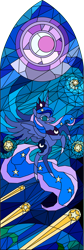 Size: 540x1600 | Tagged: safe, artist:darkdabula, imported from derpibooru, princess luna, simple background, solo, stained glass, stained glass window, transparent background