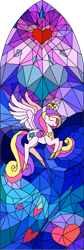 Size: 539x1600 | Tagged: safe, artist:darkdabula, imported from derpibooru, princess cadance, simple background, solo, stained glass, stained glass window, transparent background