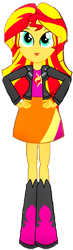 Size: 238x813 | Tagged: safe, artist:rupahrusyaidi, imported from derpibooru, sunset shimmer, human, equestria girls, boots, clothes, female, high heel boots, jacket, shoes, simple background, skirt, solo, transparent background