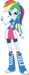 Size: 341x888 | Tagged: safe, artist:rupahrusyaidi, imported from derpibooru, rainbow dash, human, equestria girls, boots, clothes, jacket, shirt, shoes, simple background, skirt, socks, solo, transparent background