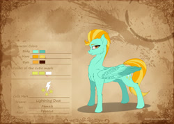 Size: 4200x3000 | Tagged: safe, artist:skitsniga, imported from ponybooru, lightning dust, pegasus, pony, female, mare, reference sheet, solo