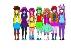 Size: 800x600 | Tagged: safe, artist:masterspacepop, imported from derpibooru, hitch trailblazer, izzy moonbow, pipp petals, sunny starscout, zipp storm, human, equestria girls, g5, kisekae, mane five (g5), misty brightdawn, simple background, sparky sparkeroni, transparent background