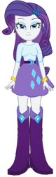 Size: 341x1069 | Tagged: safe, artist:rupahrusyaidi, imported from derpibooru, rarity, human, equestria girls, belt, boots, clothes, high heel boots, shirt, shoes, simple background, skirt, solo, transparent background