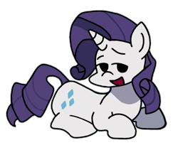 Size: 707x577 | Tagged: safe, artist:rainbrony, imported from derpibooru, rarity, pony, unicorn, friday night funkin', funkin' is magic, happy, lidded eyes, open mouth, simple background, solo, transparent background