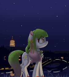 Size: 1080x1200 | Tagged: safe, artist:one4pony, imported from derpibooru, oc, oc only, oc:明珠, earth pony, pony, bell, bell collar, china, collar, hangzhou, mascot, solo