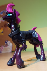 Size: 823x1253 | Tagged: safe, artist:supremeowl, imported from derpibooru, tempest shadow, pony, unicorn, armor, broken horn, craft, dutch angle, female, horn, mare, photo, sculpture, solo