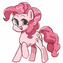 Size: 729x729 | Tagged: safe, artist:xiooo_witch, imported from derpibooru, pinkie pie, earth pony, pony, female, looking at you, mare, open mouth, open smile, raised hoof, smiling, smiling at you, solo