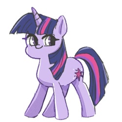 Size: 729x729 | Tagged: safe, artist:xiooo_witch, imported from derpibooru, twilight sparkle, pony, unicorn, female, horn, looking at you, mare, simple background, solo, unicorn twilight, white background