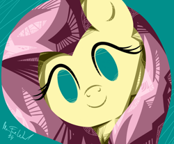 Size: 1452x1200 | Tagged: safe, artist:wavecipher, imported from derpibooru, fluttershy, pegasus, pony, bust, looking at you, no pupils, portrait, solo