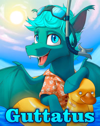 Size: 1920x2407 | Tagged: safe, artist:klarapl, imported from derpibooru, oc, oc only, oc:guttatus, bat pony, pony, bat pony oc, solo