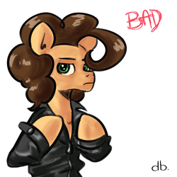 Size: 1000x1000 | Tagged: safe, imported from derpibooru, cheese sandwich, earth pony, pony, bad (song), clothes, g4, jacket, leather, leather jacket, looking at you, male, michael jackson, serious, serious face, simple background, solo, stallion, white background