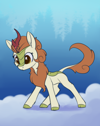 Size: 1778x2247 | Tagged: safe, artist:dusthiel, imported from derpibooru, autumn blaze, kirin, atg 2022, cloud, newbie artist training grounds, solo