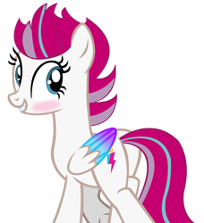 Size: 7288x8000 | Tagged: safe, artist:laszlvfx, imported from derpibooru, zipp storm, pegasus, pony, absurd resolution, blushing, butt, female, g4, g5, g5 to g4, generation leap, mare, plot, simple background, smiling, solo, transparent background, vector, wings